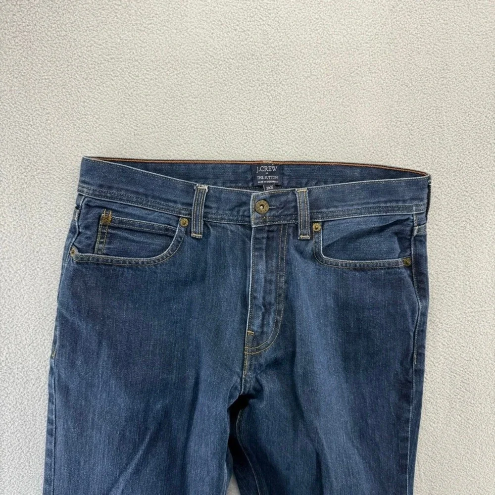 J.Crew Jeans Mens 31x32 fit 31x30 Blue The Sutton Denim Straight Dark Wash Faded